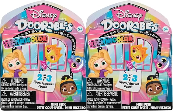 Disney Doorables Mini Peek Technicolor Takeover 2-Pack, 1.5-inch Collectible Figures, Kids Toys for Ages 5 Up by Just Play