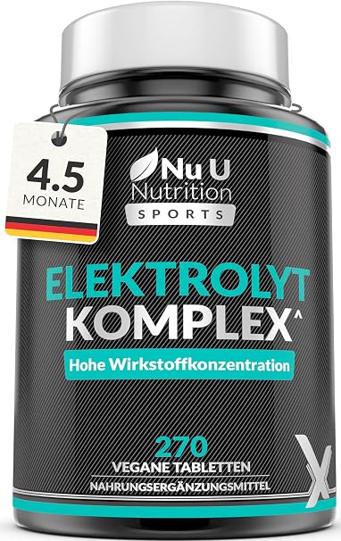 Elektrolyte-Komplex - 270 vegane geschmacksneutrale Tabletten mit Natrium Kalium Magnesium & Calciumphosphat - Geeignet für Carnivore & Paleo Diät - Nu U Nutrition