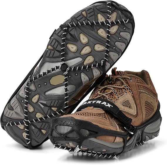 Yaktrax Pro Traction Cleats - 360-Degree Grip on Snow, Ice, Multi-Terrain Surfaces - Elastic Outer Band w/Easy-On/Off Heel Tab & 1.4mm Stainless Steel Coils - Abrasion Resistant - Unisex
