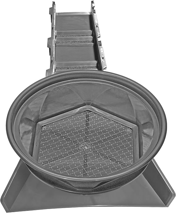 Sluice Fox 36 inch Portable Sluice Box for Gold Prospecting; Gold Classifier Mount at Sluice Box Header. Backpack Sluice Box with Pay Dirt Bucket Sifter