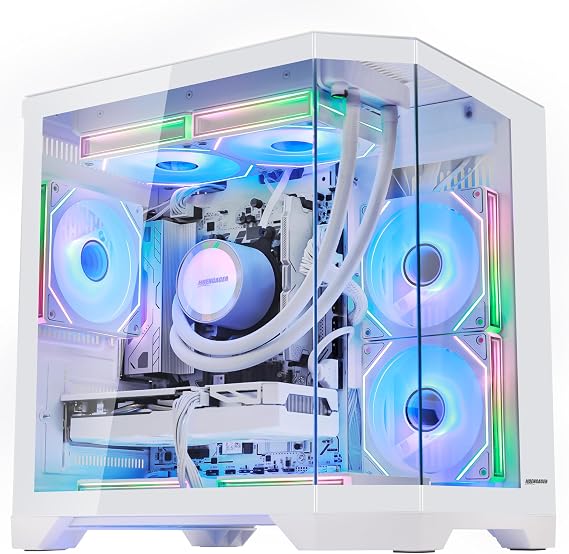Pure White Model Seiki Gaming Desktop PC AMD Ryzen 7 9700X 8 Core 16 Thread Base Clock 3.8GHz High Performance CPU, RTX 5060 8GB, 32GB DDR5 6000MHz Memory, 6000MHz, 1TB PCIe SSD, WiFi & BT Prebuilt PC 850W PSU, Liquid Cooler, Windows 11-White