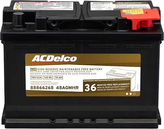 ACDelco Gold 48AGMHR (88866268) High Reserve AGM BCI Group 48 Battery