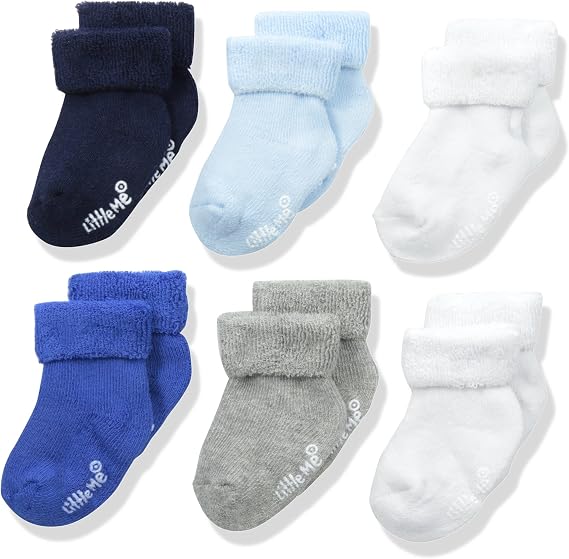 Little Me Baby Boys' Think Cotton Turn Cuff Socks