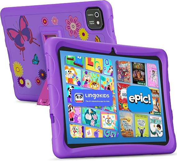 Contixo 10" Kids Tablet - K103 Android Learning Tablet with Exclusive Games and Educational Apps, 32GB Storage, WiFi, Parental Controls & Kid-Proof Case - Purple