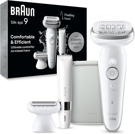 Brown Silk Epil 9 Hair Removal Device, Wet & Dry, Keeps Dry Skin Smooth & Dry SE9-441