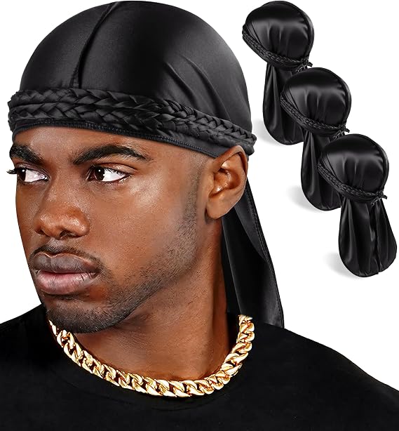 Babalet Durag for Men Women Silky Elastic Satin Dorag, Maximum Wave Formation, Ultra-Compression,Breathable Fabric with Tails