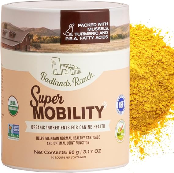 Badlands Ranch Super Mobility Joint Supplement for Dogs, 30 Scoops