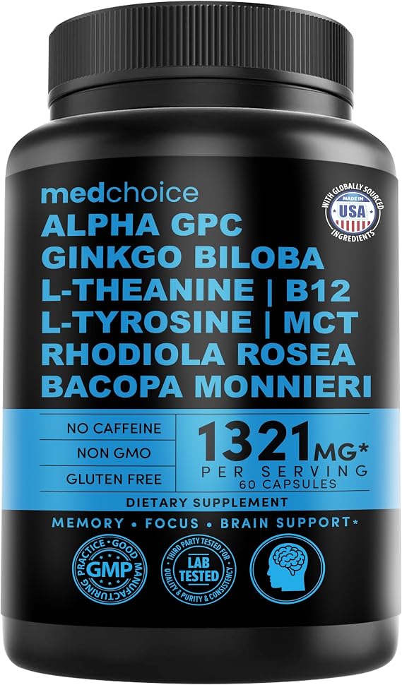 MEDCHOICE 11-in-1 Nootropic Brain Supplement, Non-Caffeinated, 60ct