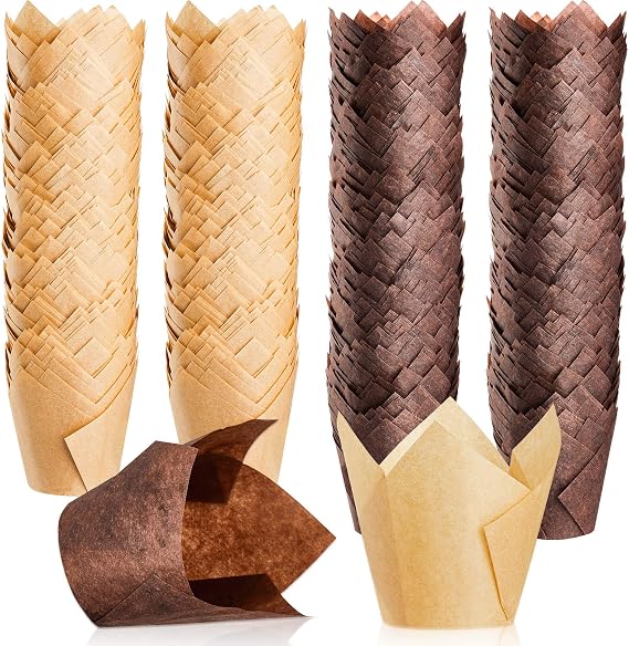 Potchen 800 Pcs Tulip Cupcake Muffin Liners,Solid,Classic Style