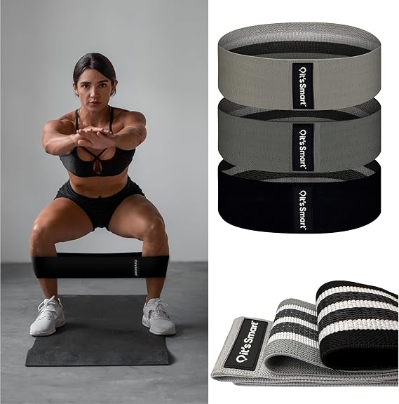 it's Smart Premium Fabric Resistance Sculpting Bands Set of 3 Bands - Light, Medium and Heavy. Non-Slip for Glutes, Abs, Hips and Legs. Mens and Womens for Yoga, Pilates, Gym and Home.
