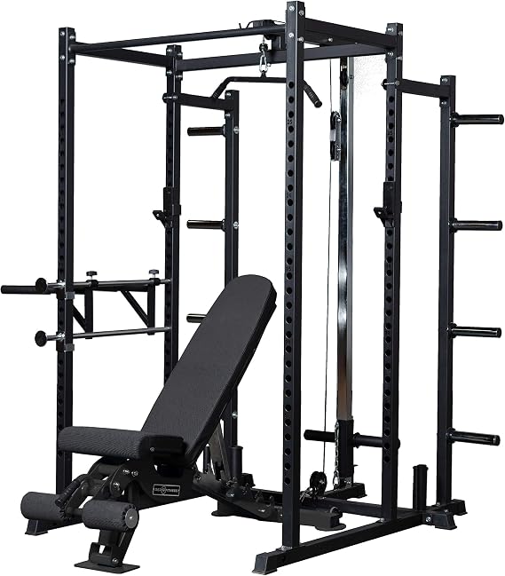 REP Fitness PR-1100 Power Rack Home Gym System, Squat Cage with Attachment Compatibility Multi-Grip Pull Up Bar, Adjustable J Cups, Extended Safeties, 700 lb Capacity, Strength Training Equipment
