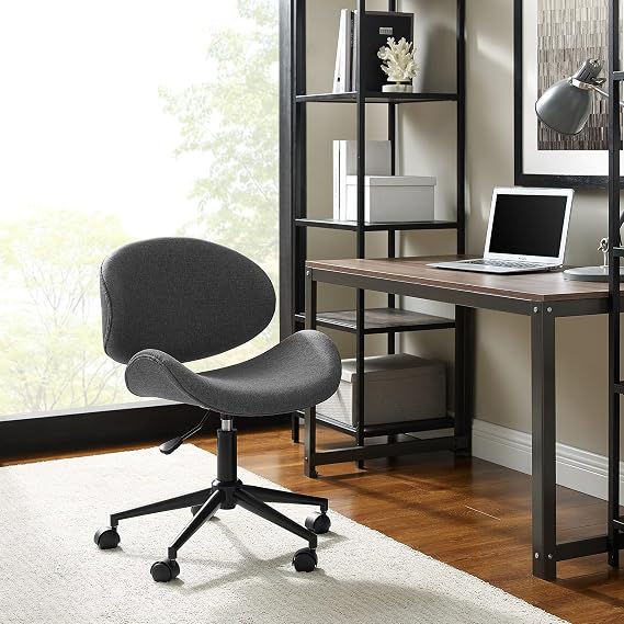 CAELUM Cute Desk Chair for Teens Girls, Home Office Computer Desk Chairs with Wheels and Arms, Comfy Velvet Fabric Swivel Rolling Task Chair for BedroomStudy RoomLiving Room (Z1 - Light Grey)