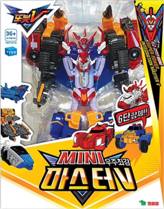 Tobot V Mini-Master V 6-Car Combination Transformation Figure Set | This transforming figure set is divided into 6 mini-vehicles and combined into a robot