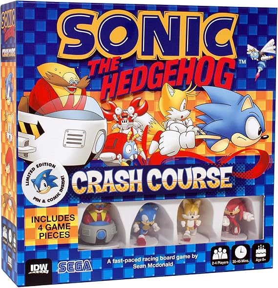 Sonic the Hedgehog Crash Course by IDW Games | Fast-Paced Racing with Build-As-You-Play Track | Chaos Emeralds and Pre-Painted Miniatures | 2-4 Players Ages 8+ | 30-45 Minutes