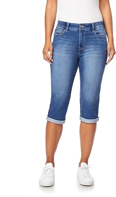 Angels Forever Young Sculpt 17 Capri for Women Figure Enhancing Stretch Denim, Mid-Rise