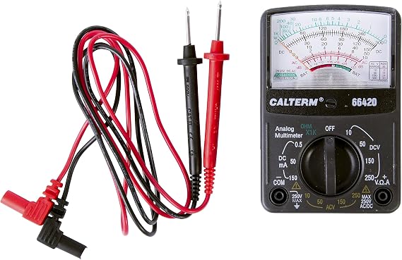 Calterm 66420 Electrical Analog Multimeter, 5 Function and 12 Range, 300V AC/DC