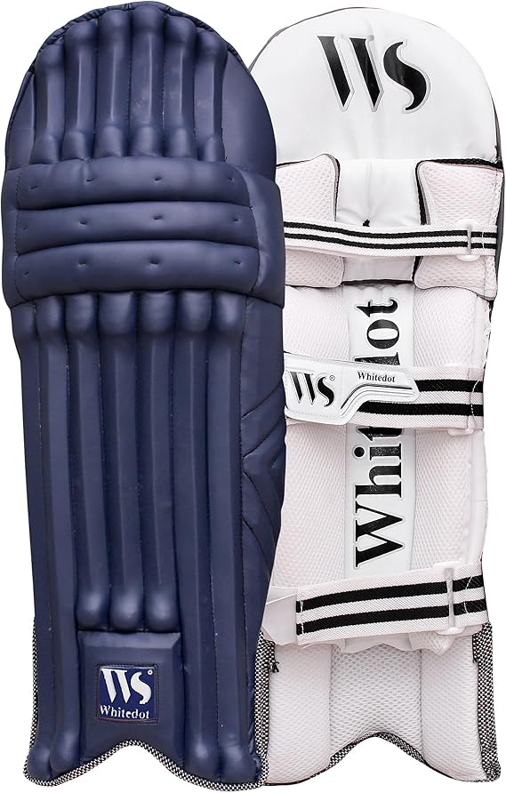 Whitedot Cricket Batting Legguard - Cricket Batting Pads - Dot 2.1 Navy Blue MRH, Men's Right Hand