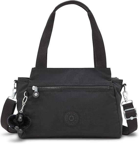 Kipling Womens Elysia Bag, Lightweight, Multi-compartment Magnetic Snap Pockets, Shoulder Crossbody Bag, Black Noir, 11.5 L X 9 H X 5 D US
