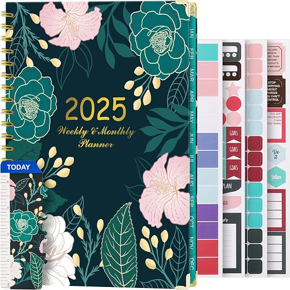 VinTS 2025 Planner, 8.5x11 Large Weekly Monthly Dated Planner,Jan-Dec.2025 Hardcover Planner Agenda Organizers with stickers, bookmarks, pocket for Women Home,Green