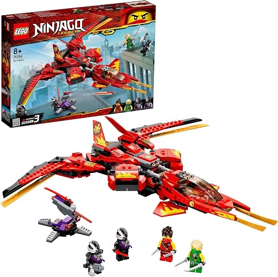 LEGO® 71704 NINJAGO® Legacy Kai Fighter Children’s Toy Jet Playset with Nindroid Warrior Action Figures