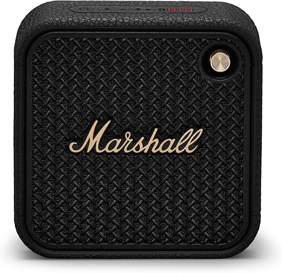 Marshall Willen II Portable Bluetooth Speaker - Rugged Waterproof/Dust-Proof Design | Loud Stereo Sound, Deep Bass | Compact and Wireless for Travel and Outdoors - Black and Brass
