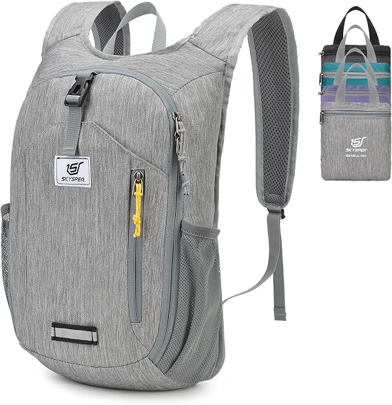 SKYSPER 10L Hiking Backpack Small Hiking Daypack Packable Lightweight Travel Day Pack for Women Men(Grey)