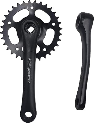 CDHPOWER Single Speed Crankset for Mountain Road Bike Fixed Gear Bicycle Folding BicycleSquare Taper, Black, Sprocket