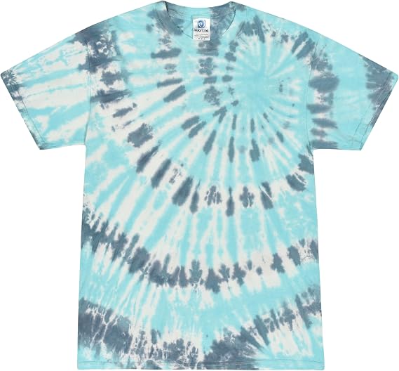 Colortone 100% Cotton Reactive Tie Dye T-Shirt for Women and Men, Medium, Coral Reef