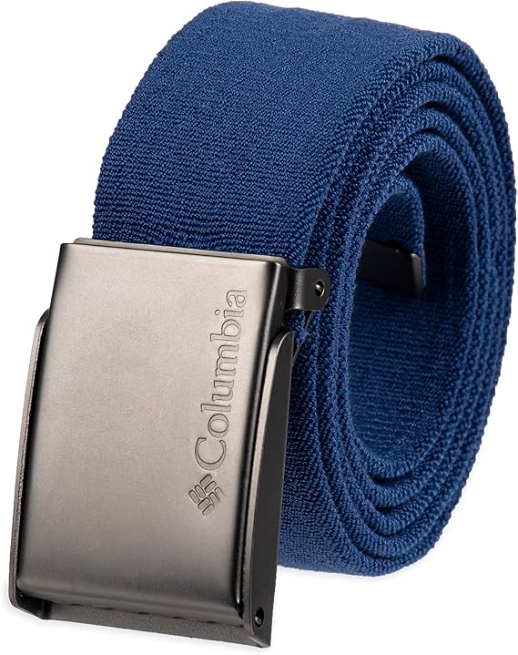Columbia Unisex-Adult Military Web Belt-Adjustable One Size Cotton Strap and Metal Plaque Buckle