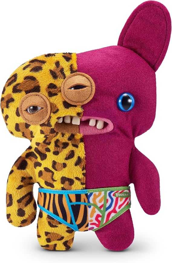 Fuggler Misfit Monsters 9-inch Series 1 (Annoyed-o - Leopard & Burgandy) by ZURU, Funny Ugly Monster Plush Toy
