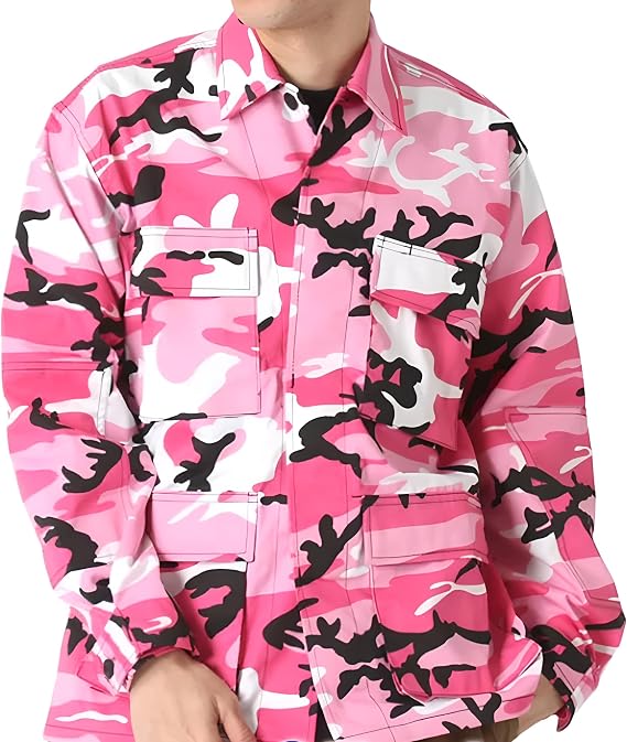 BACKBONE Men's Camouflage BDU Shirt, FourPocket Tactical Utility Uniform Top