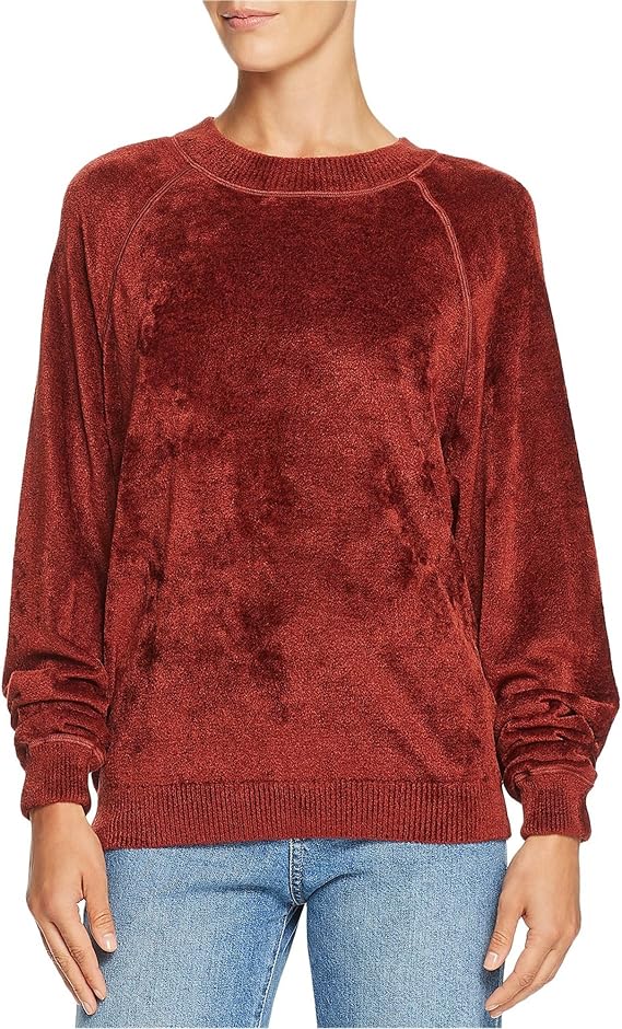 Elizabeth and James Womens Velvet Sweatshirt, Red, X-Small
