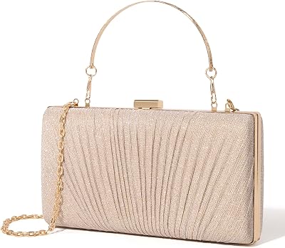 Kseymeir Clutch Purses for Women Pleated Evening Handbag with Chain Prom, Cocktail, and Wedding | Pleated, with Chain, Prom, Cocktail, Wedding