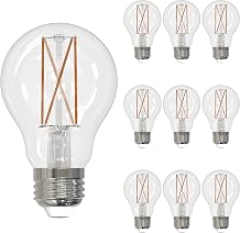 Bulbrite (Pack of 10 Item 776768, 8.5W LED A19 Light Bulb, 3000K Filament Fully Compatible Dimming JA8, Filaments Supports Title 24 Part 6 JA8, E26 - Medium Base