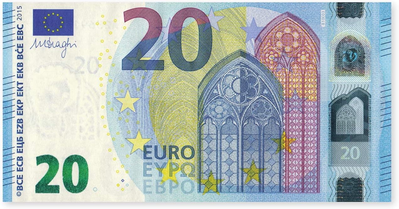 litfax gmbh euro note  play money approx. 99 x 54 mm each pack of 25 5 pg