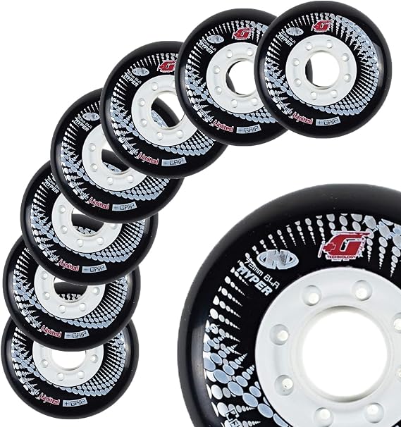 Hyper Concrete +G Inline Skate Wheels - 84A, 8-Pack - Freeride, Slalom, Urban & Fitness Skating