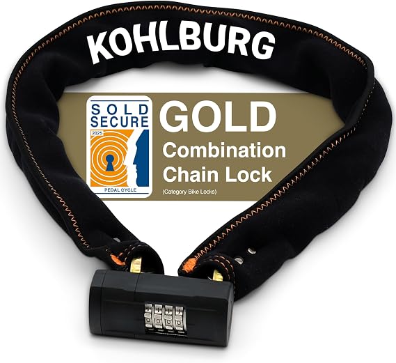 KOHLBURG Heavy Duty Combination Bike Lock [Sold Secure Gold] 43"/110cm Long