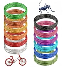 12 Rolls Colored Aluminum Craft Wire 196.8 Feet 18 Gauge Flexible Anodized Metal Artistic Floral Decoration Beading Wire for DIY Ornament Craft Making (1mm)