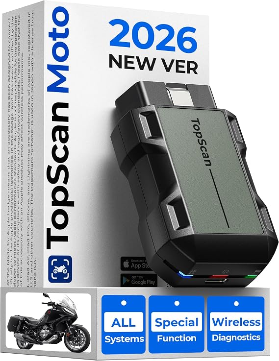 TOPDON TopScan Moto Motorcycle Scanner, Bi-Directional Motorbike Scan Tool