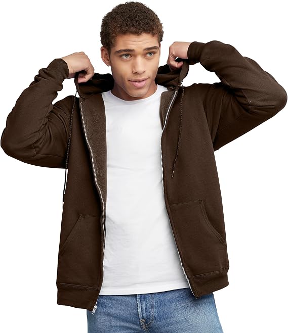 Hanes Men's Ultimate Full-Zip Hoodie, Men's Hooded Fleece Sweatshirt with Zipper