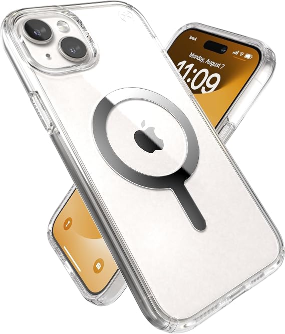 Speck Presidio Case with MagSafe for iPhone 15, Clear, 150553-3240