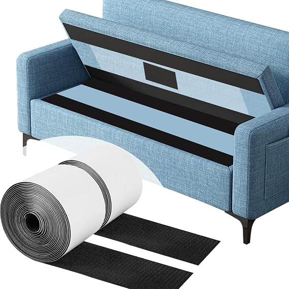 4 Inch x 20 Feet Large Hook and Loop Sheet Tape Fastener,Self Adhesive Heavy Duty Strips,Keep Couch Cushions from Sliding,Carpet Anti Slip Rug Gripper,Multi Purpose Wall Hanging Tape