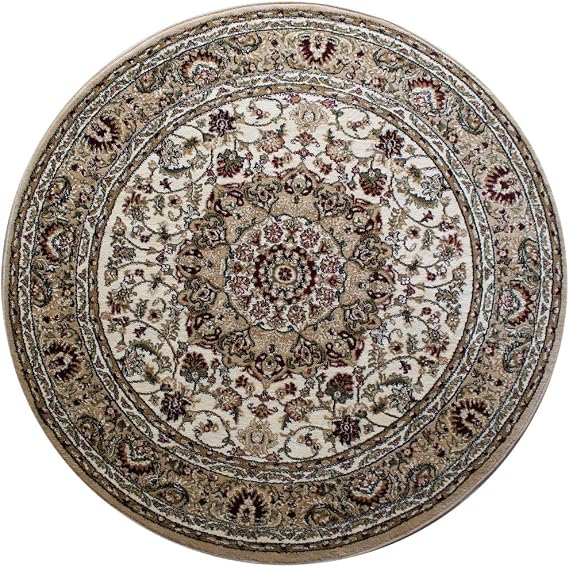 Traditional Round Area Rug Design 401 Bellagio (4 Feet X 4 Feet)