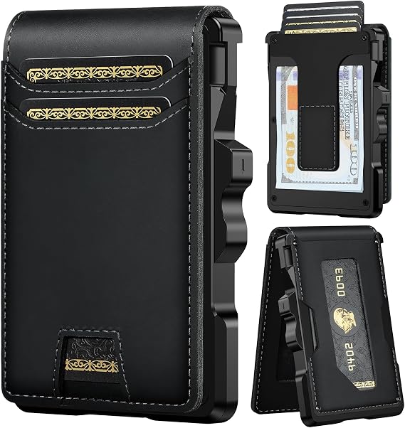 furid Genuine Leather Wallet for Men: Slim RFID Smart Minimalist Wallet