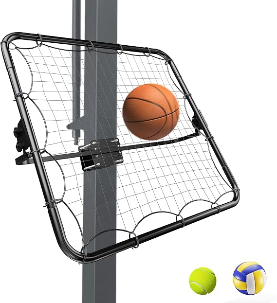 MR 40x40 Basketball Rebounder, Adjustable Passback Net for Pole Mount