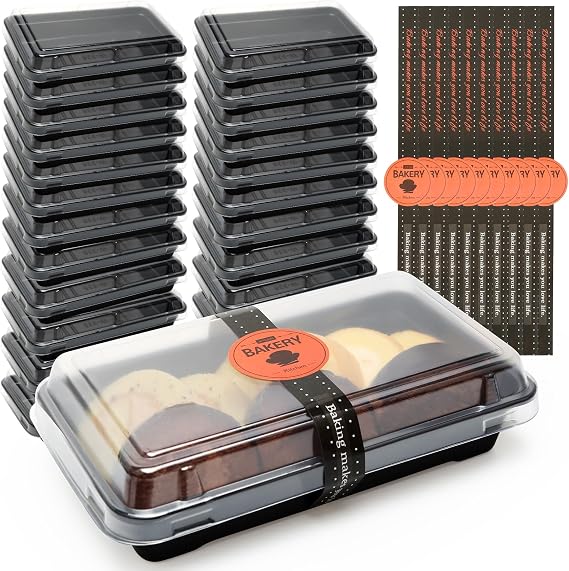 25 Pcs Slice Cake Boxes with Lids (16x9.5x4.1cm)