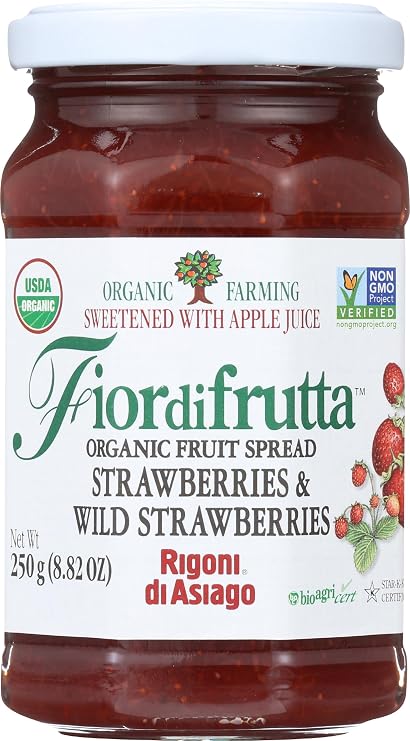 Rigoni Di Asiago Fiordifrutta Organic Fruit Spread, Strawberry, 8.82 Ounce
