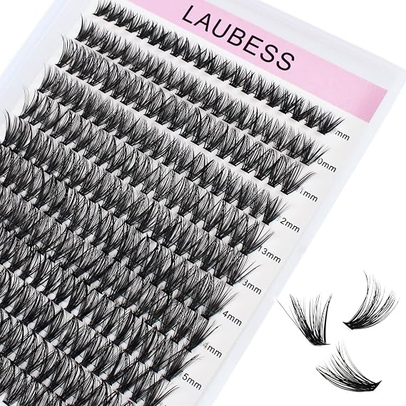 Cluster Lashes 40D Eyelash Clusters Mixed Tray Wispy Lash Clusters Extensions D Cluster Eyelash Extensions Individual Lashes DIY Lash Extension (40D-0.07D-9-16mm)
