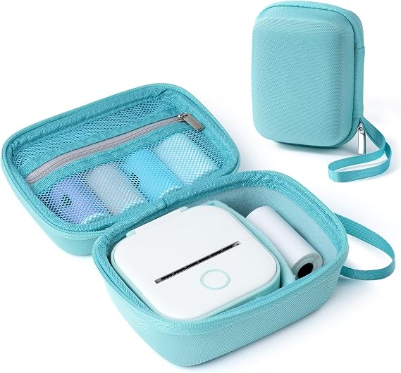 Ponek Sticker Printer Case for M02/T02/M02X/M02 Pro/P2S/M02L/Y02C, Compatible with Nelko PM230/Anycash/iDPRT/Cabaro Mini Thermal Printer, Portable