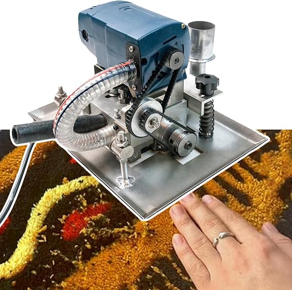 500W Professional Electric Shearing Tool for Tufting Rug Large Area Trimming,Carpet Trimmer with 3 in Roating Blades